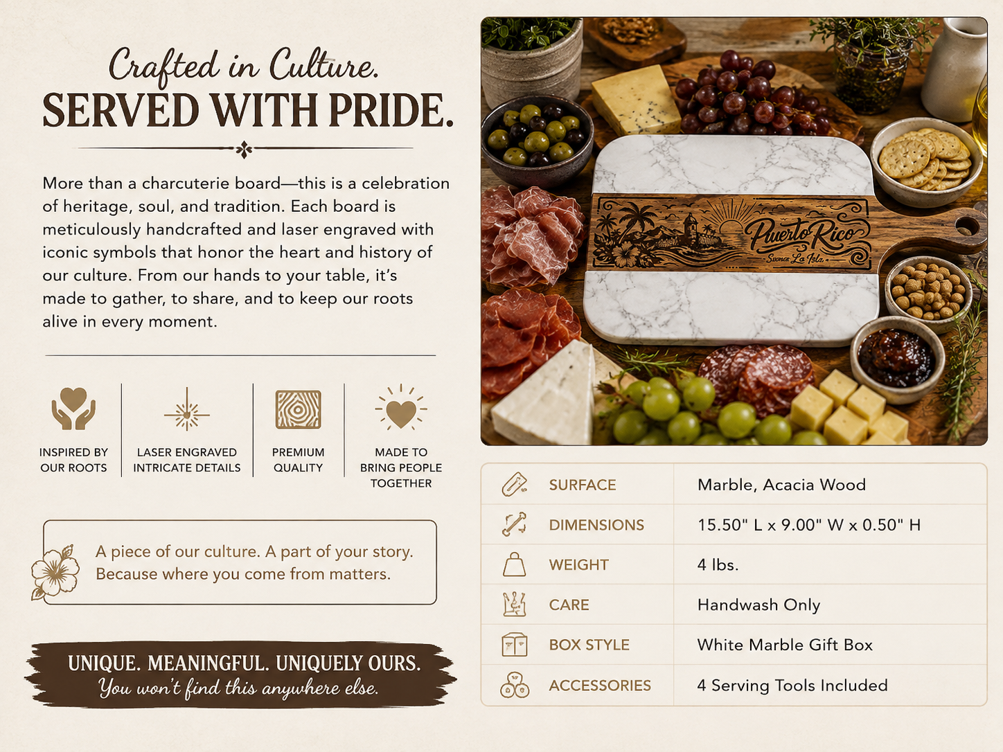 Puerto Rico & Borinquen Charcuterie Board