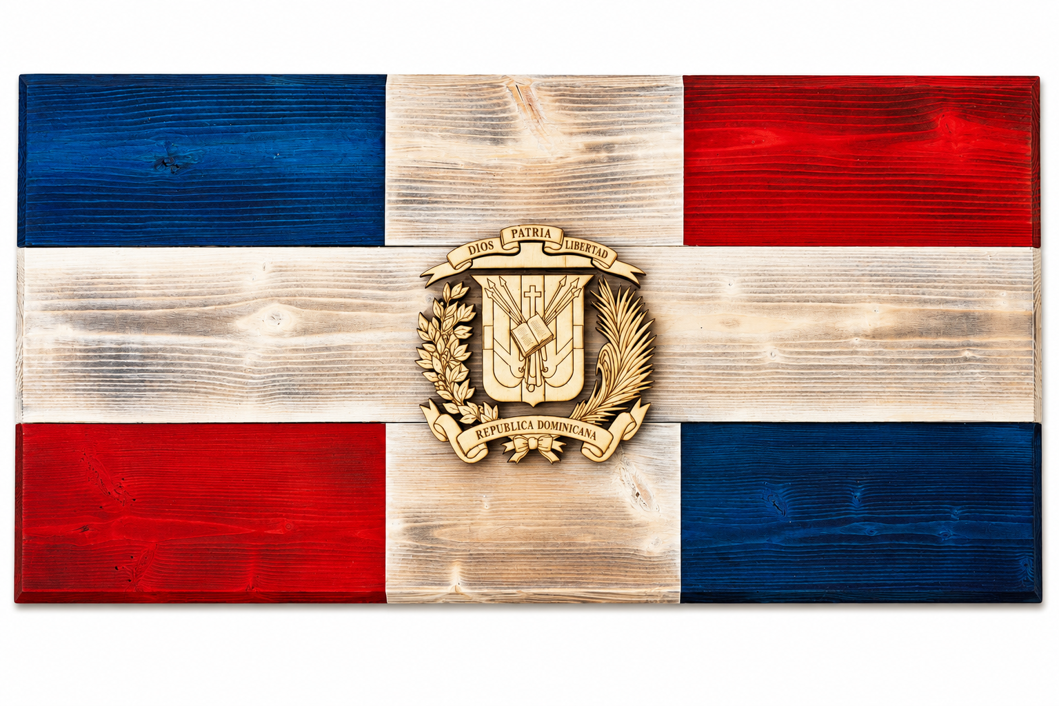 Mexico y Republica Dominicana wooden Flags